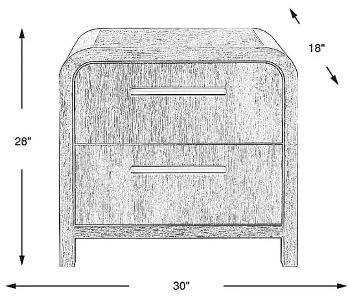 Canyon Sand 2 Drawer Nightstand