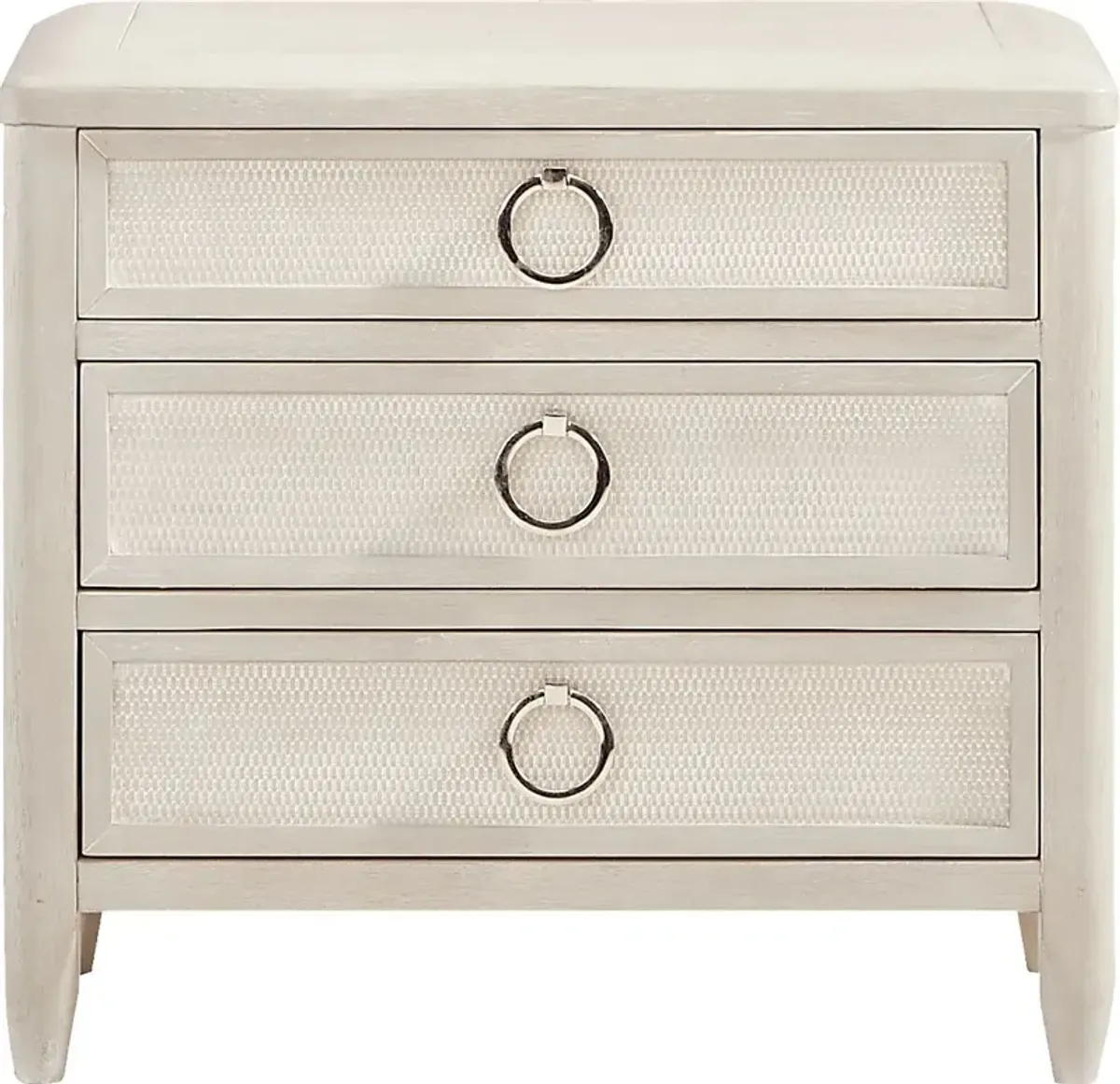 Maldive White 3-Drawer Nightstand