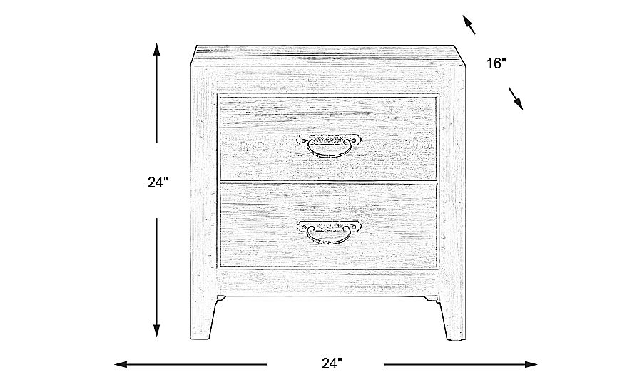 Palm Grove Black Nightstand