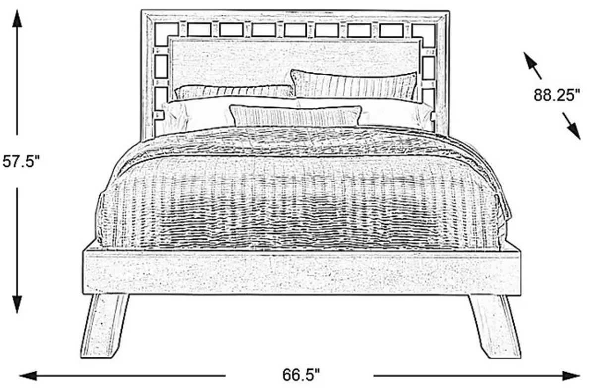 Belcourt Brown Cherry 3 Pc Queen Lattice Arch Bed