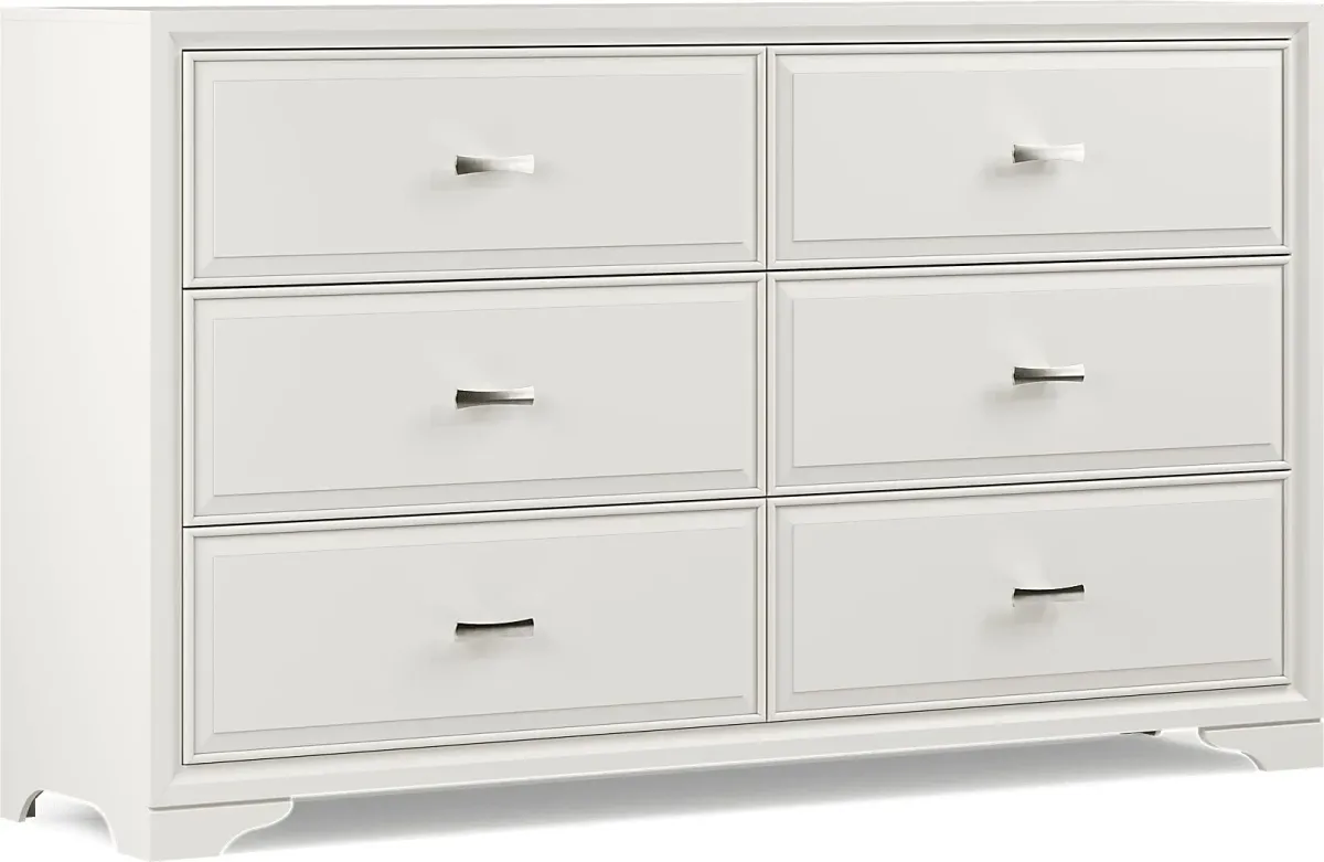 Belcourt White 5 Pc Queen Lattice Bedroom