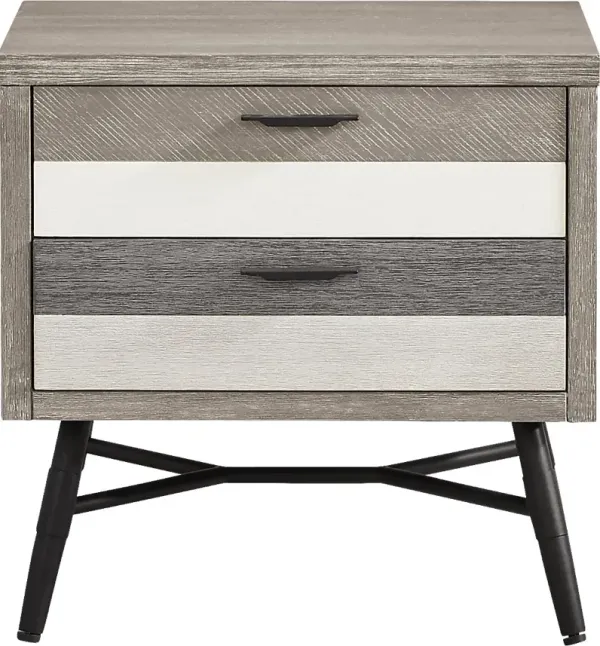 Midtown Loft Gray Nightstand