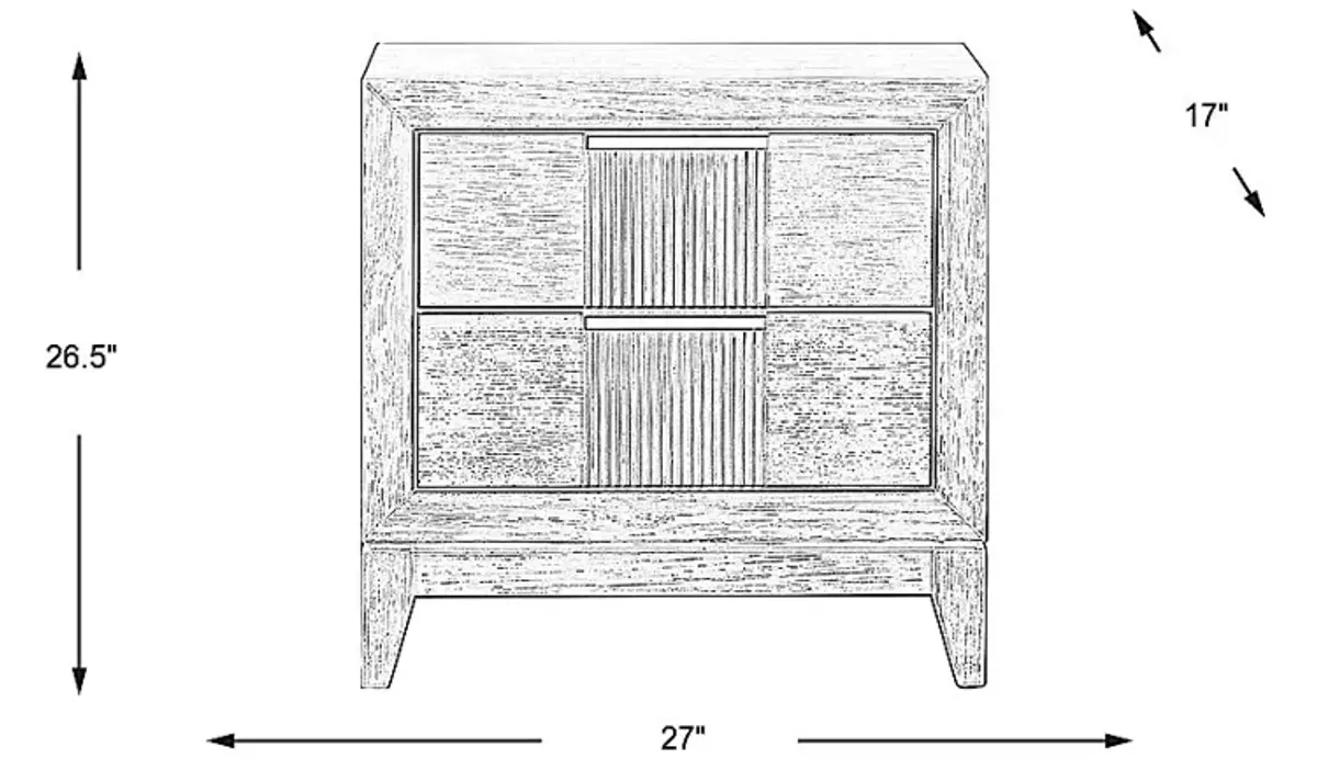 Bellante Gray Two Drawer Nightstand