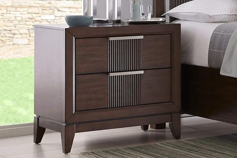 Bellante Brown Two Drawer Nightstand