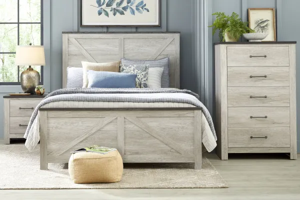 Abilene White 5 Pc Queen Panel Bedroom