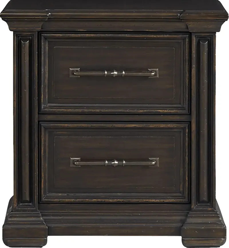 Trail Woods Black Nightstand