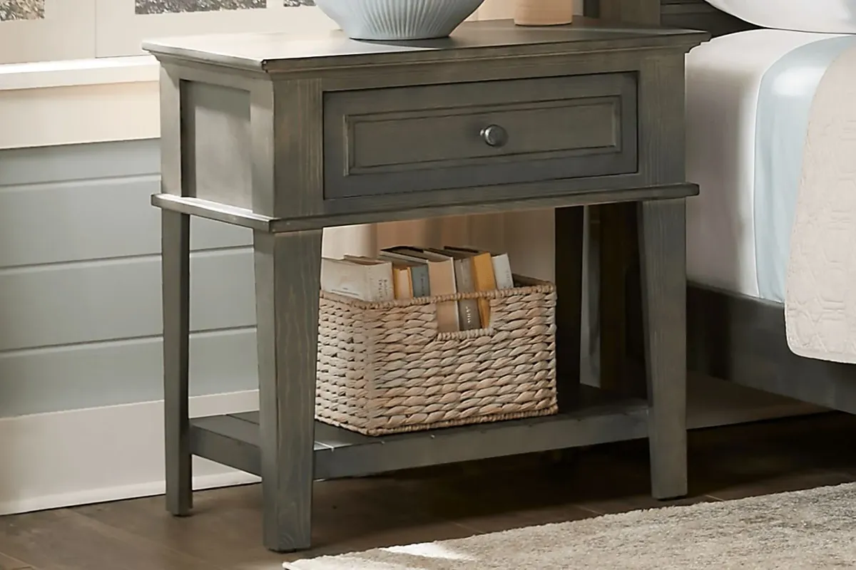 Darby Brook Dark Gray Nightstand