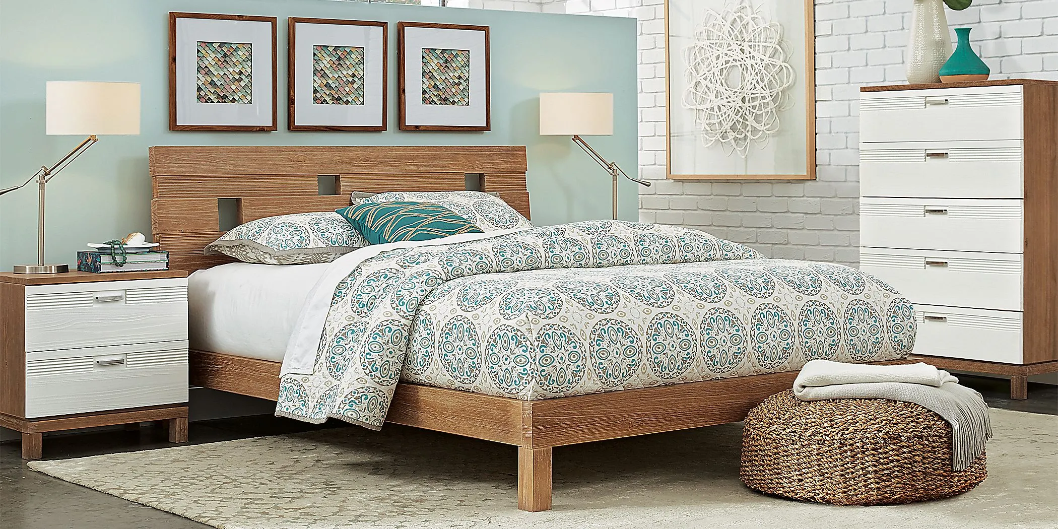 Gardenia Pecan 5 Pc Queen Platform Bedroom