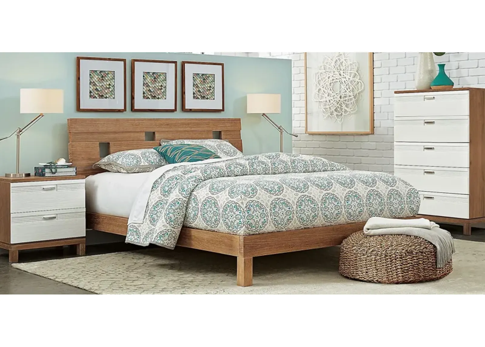 Gardenia Pecan 5 Pc Queen Platform Bedroom