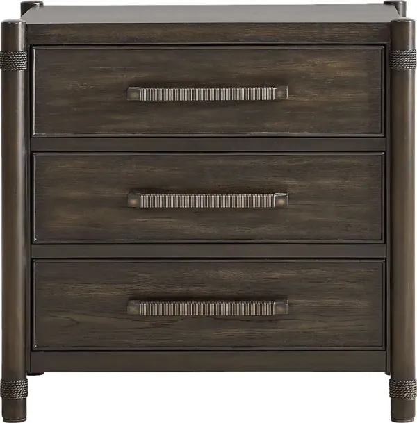 Vineyard Estates Brown 3-Drawer Nightstand