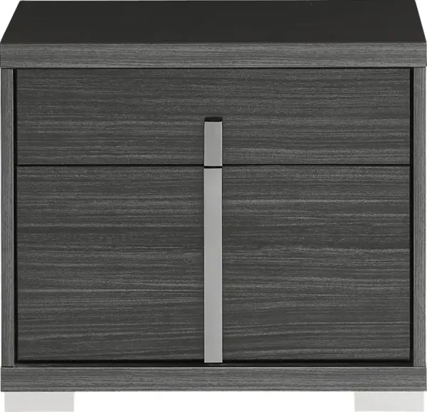 Luxe Point Black Nightstand