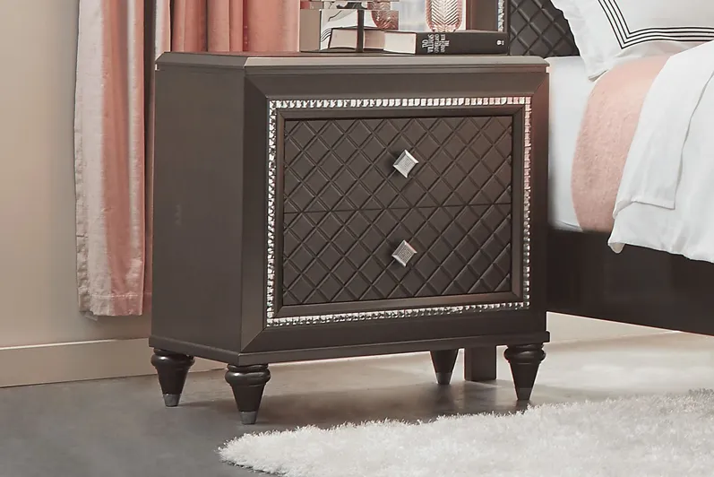 Diamond Falls Gray Nightstand