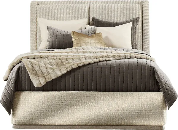 Santa Clarita Light Gray 3 Pc Queen Upholstered Bed