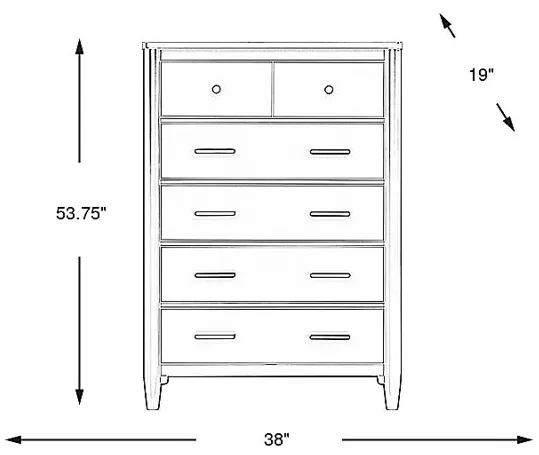 Modern Villa White 5 Drawer Chest