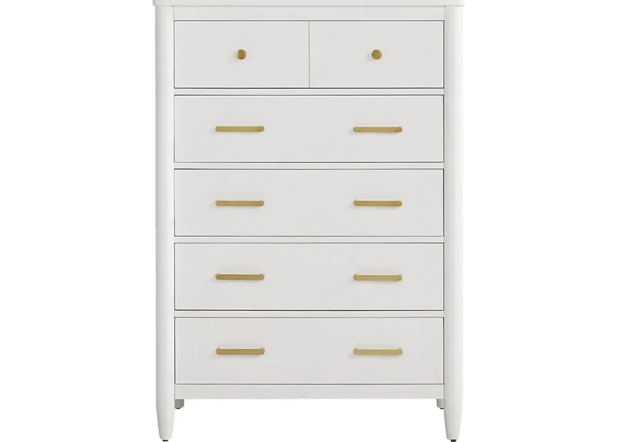 Modern Villa White 5 Drawer Chest