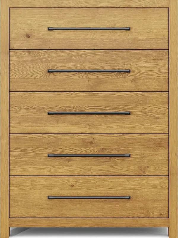 Ithaca Natural 5 Drawer Chest