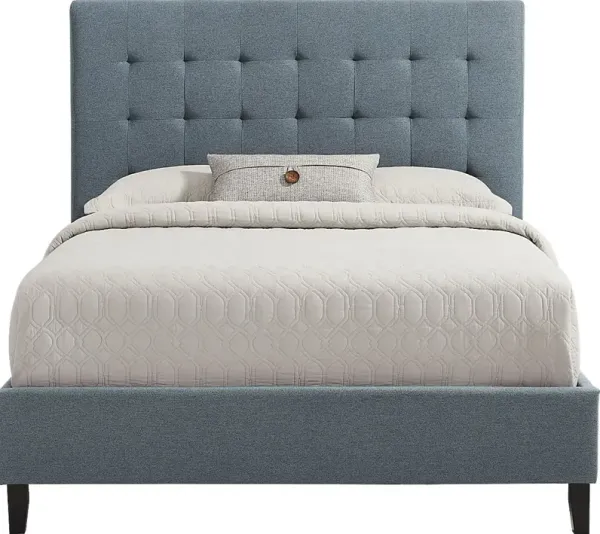 St. Marten Blue 3 Pc King Upholstered Bed