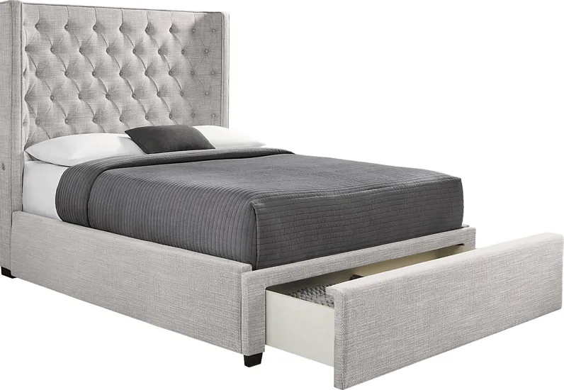 Harlow Hill Light Gray 3 Pc King Upholstered Storage Bed