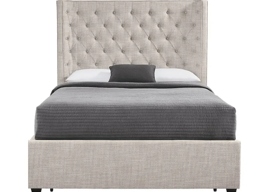 Harlow Hill Taupe 3 Pc King Upholstered Storage Bed