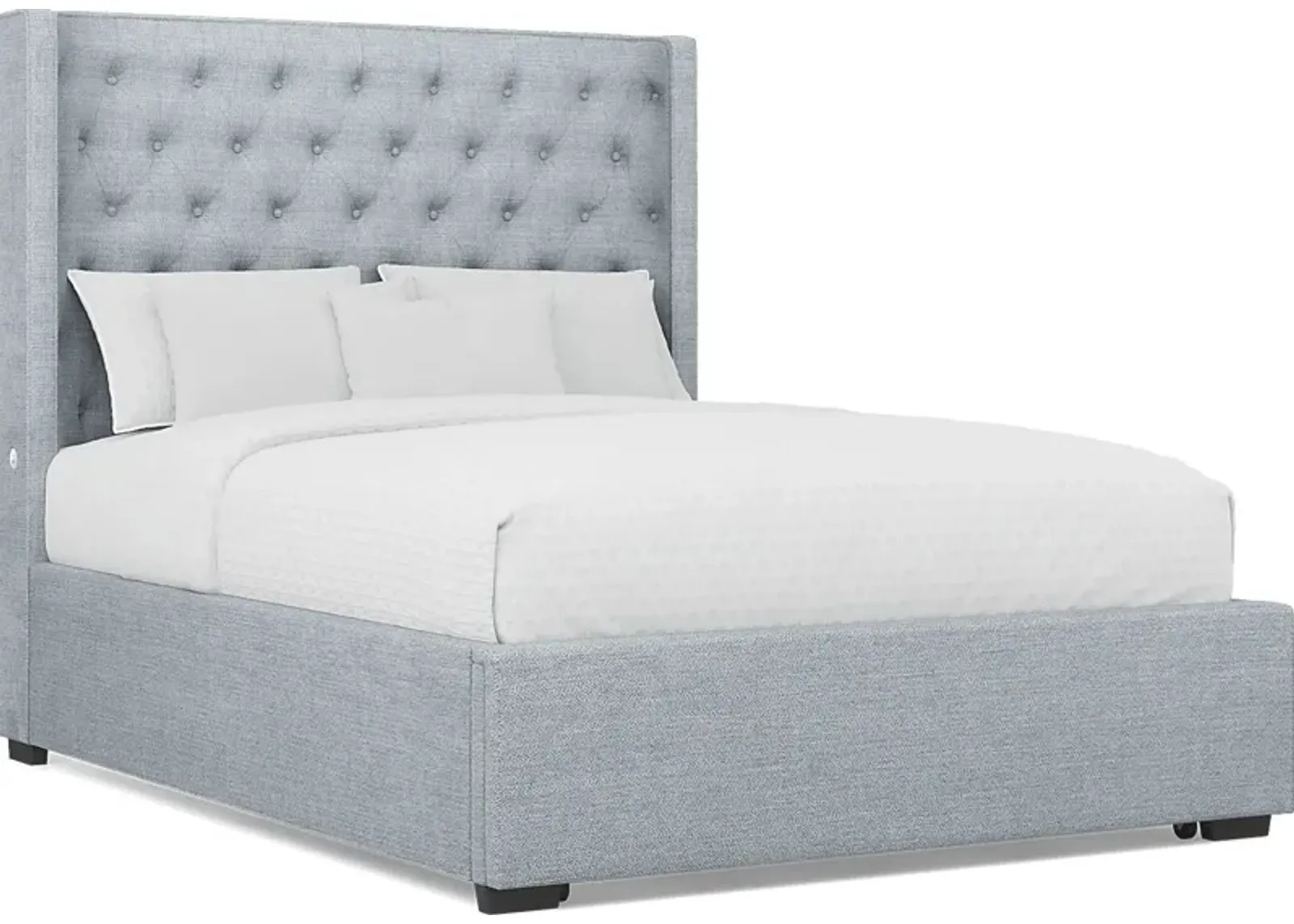 Harlow Hill Seafoam 3 Pc King Upholstered Storage Bed