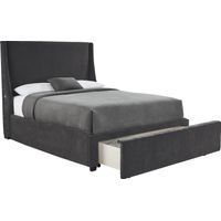Beaufoy Graphite 3 Pc King Upholstered Storage Bed