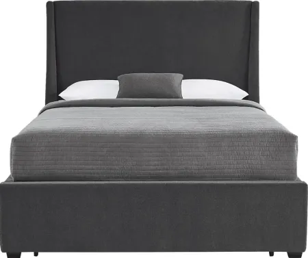 Beaufoy Graphite 3 Pc King Upholstered Storage Bed