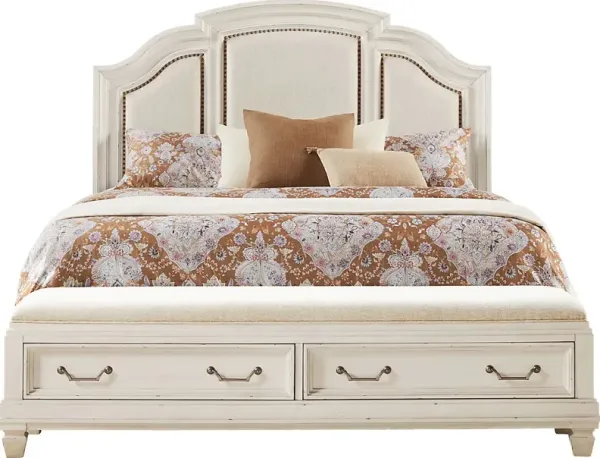Provence White 3 Pc King Storage Bed
