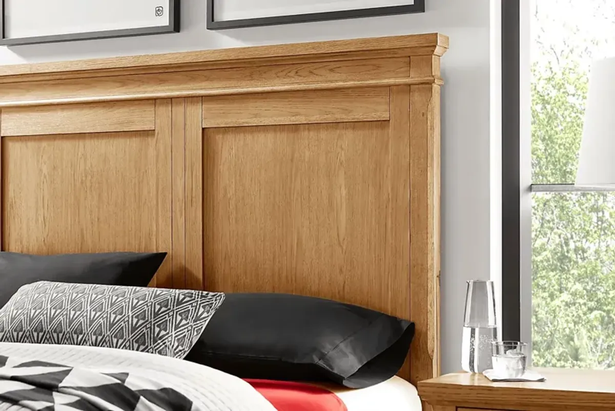 Springville Natural 5 Pc King Panel Bedroom