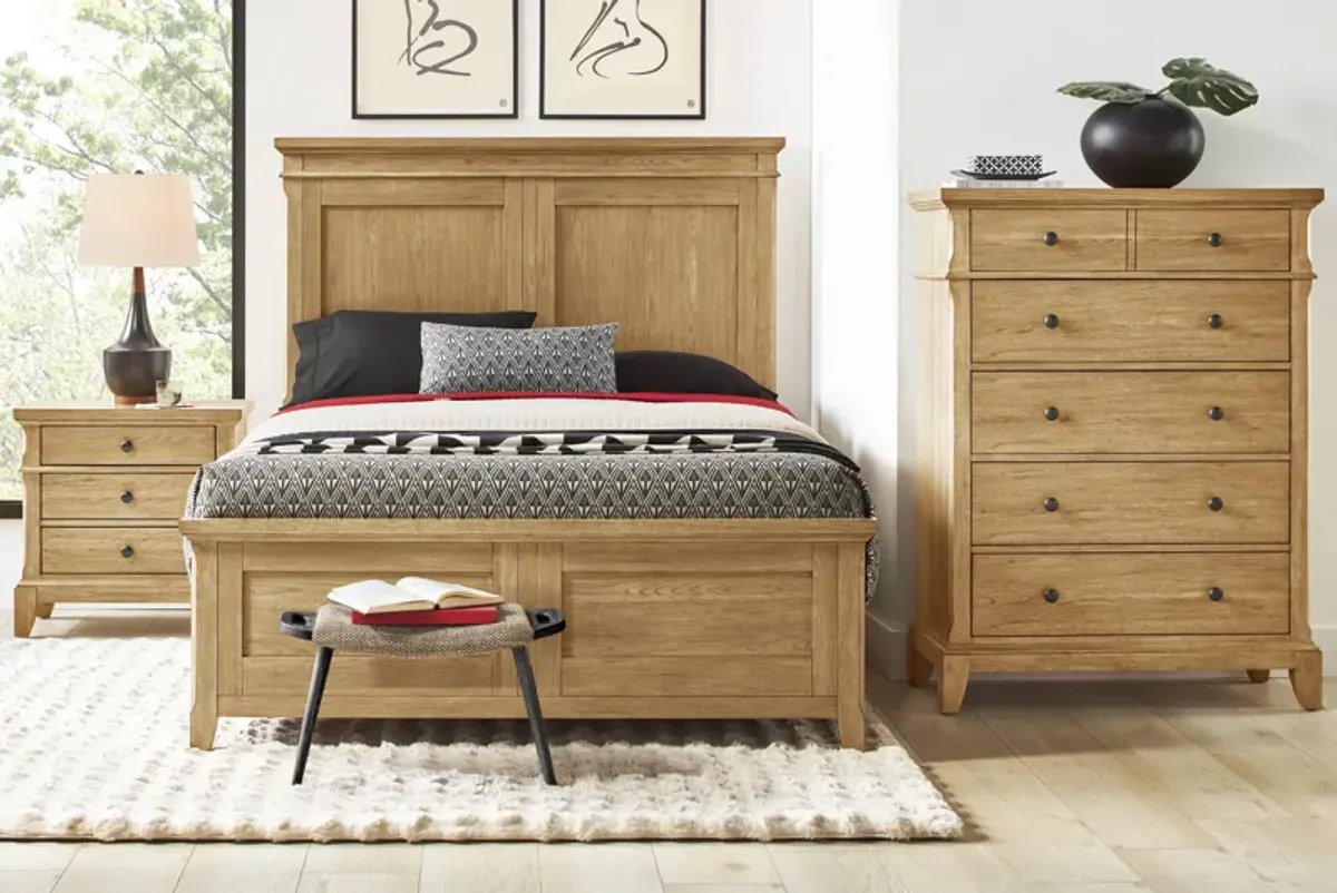 Springville Natural 5 Pc King Panel Bedroom