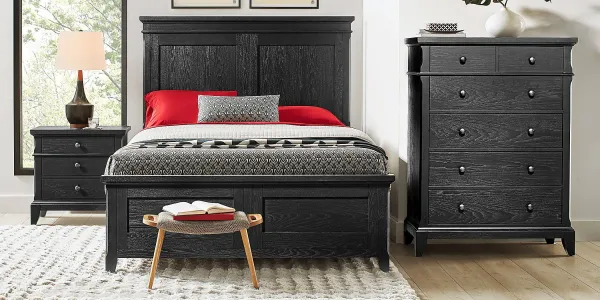 Springville Black 5 Pc King Panel Bedroom