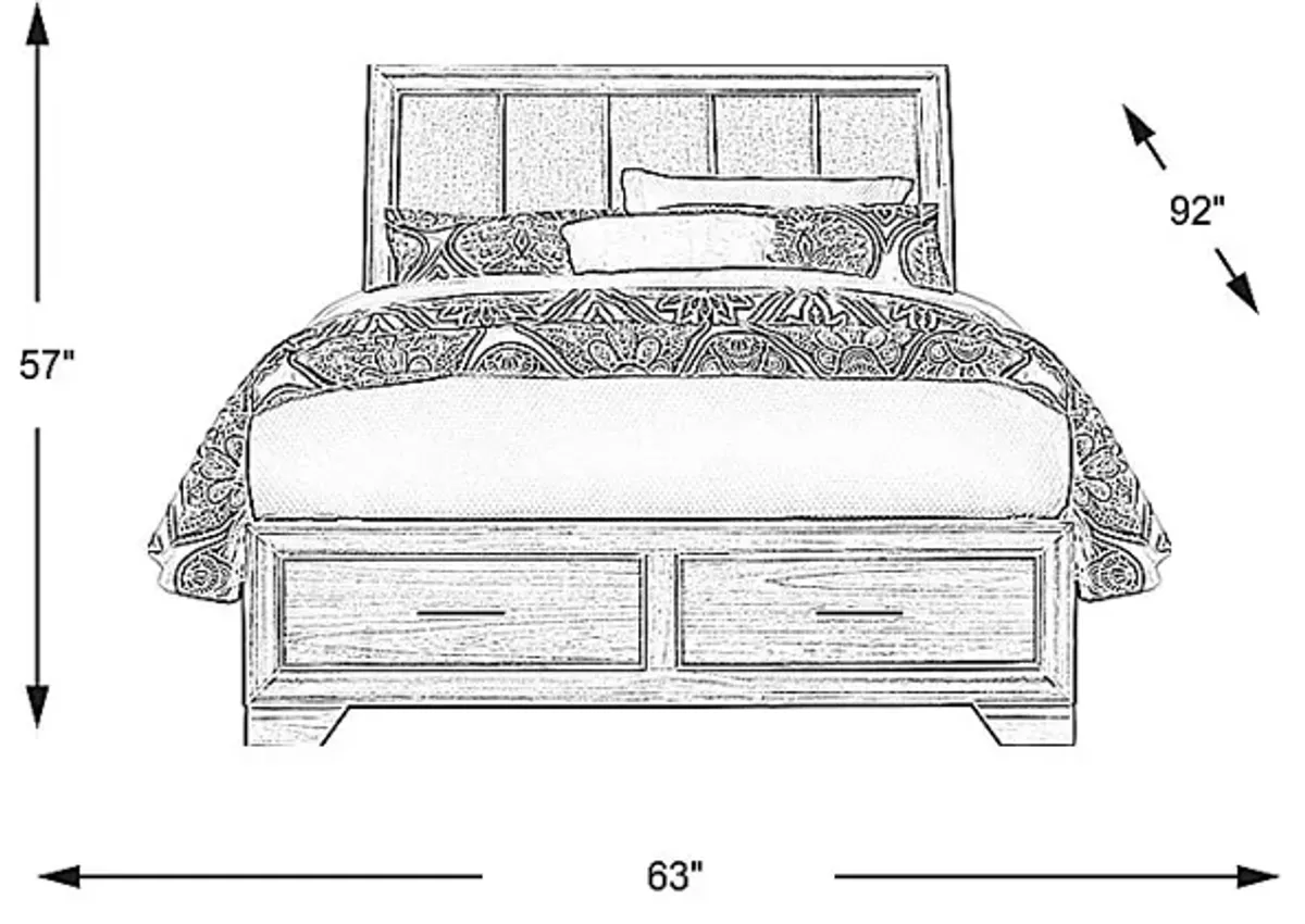 Beckwood Gray 3 Pc Queen Sleigh Bed with Storage