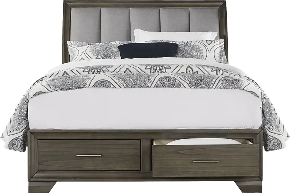 Beckwood Gray 3 Pc Queen Sleigh Bed with Storage