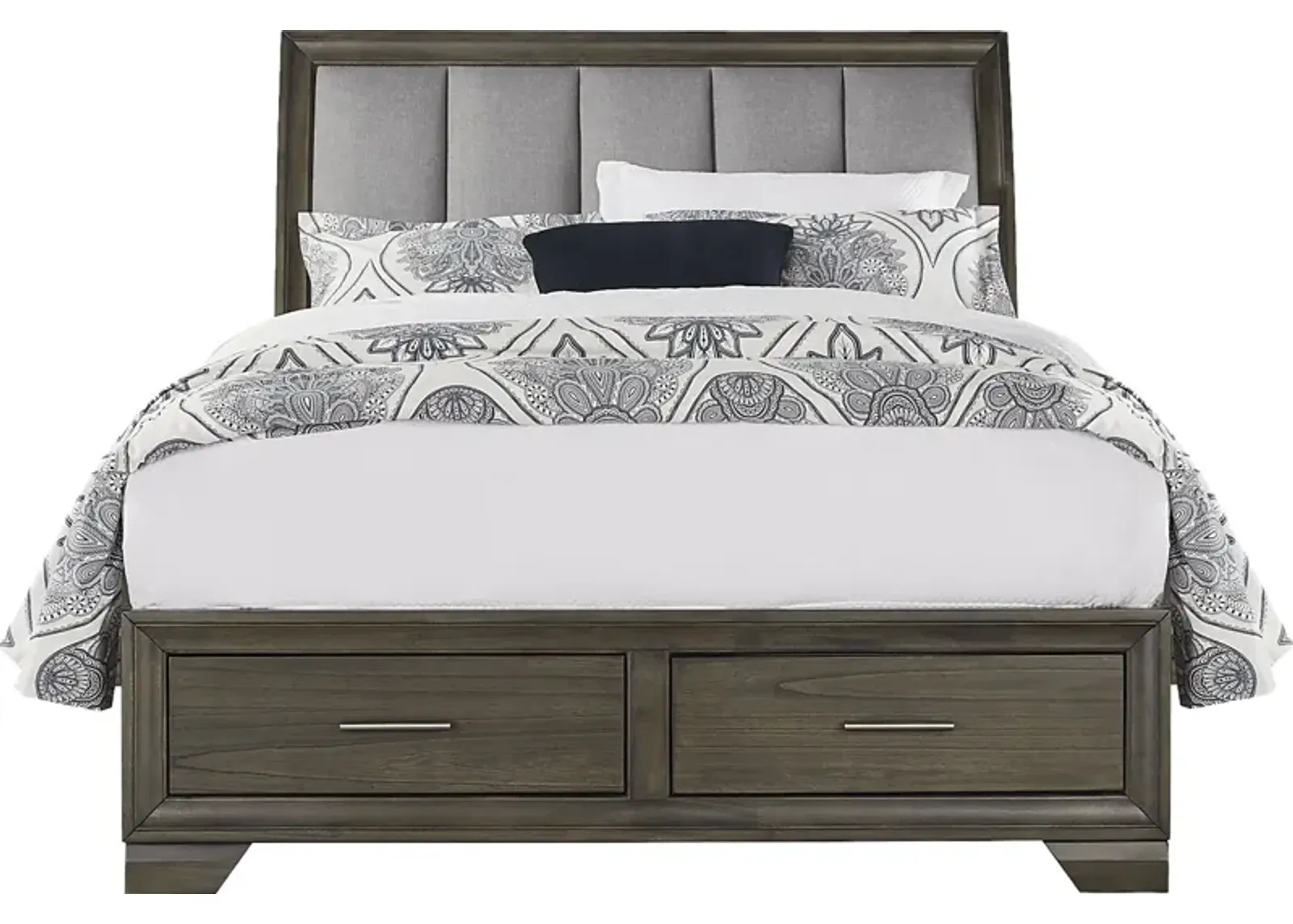 Beckwood Gray 3 Pc Queen Sleigh Bed with Storage