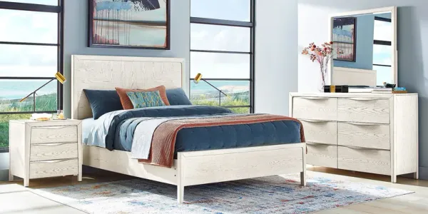 Rockport White 7 Pc Queen Panel Bedroom