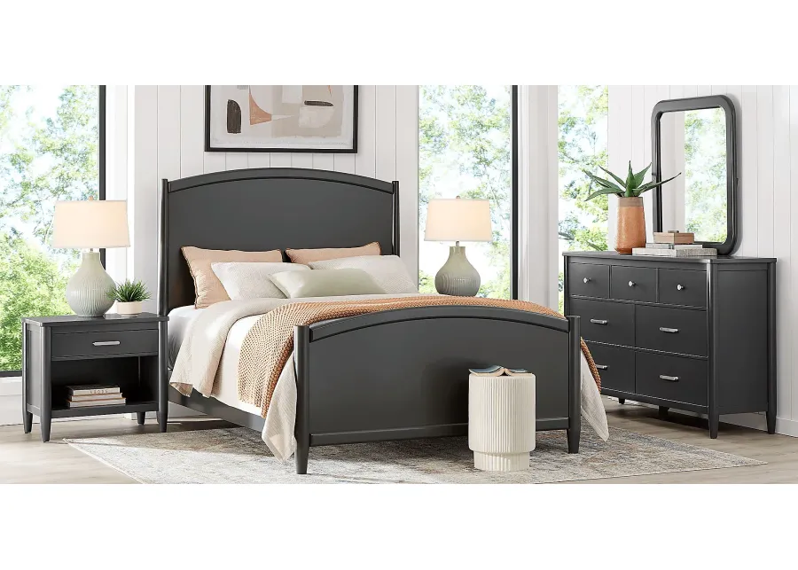 Modern Villa Iron Ore 7 Pc Queen Panel Bedroom