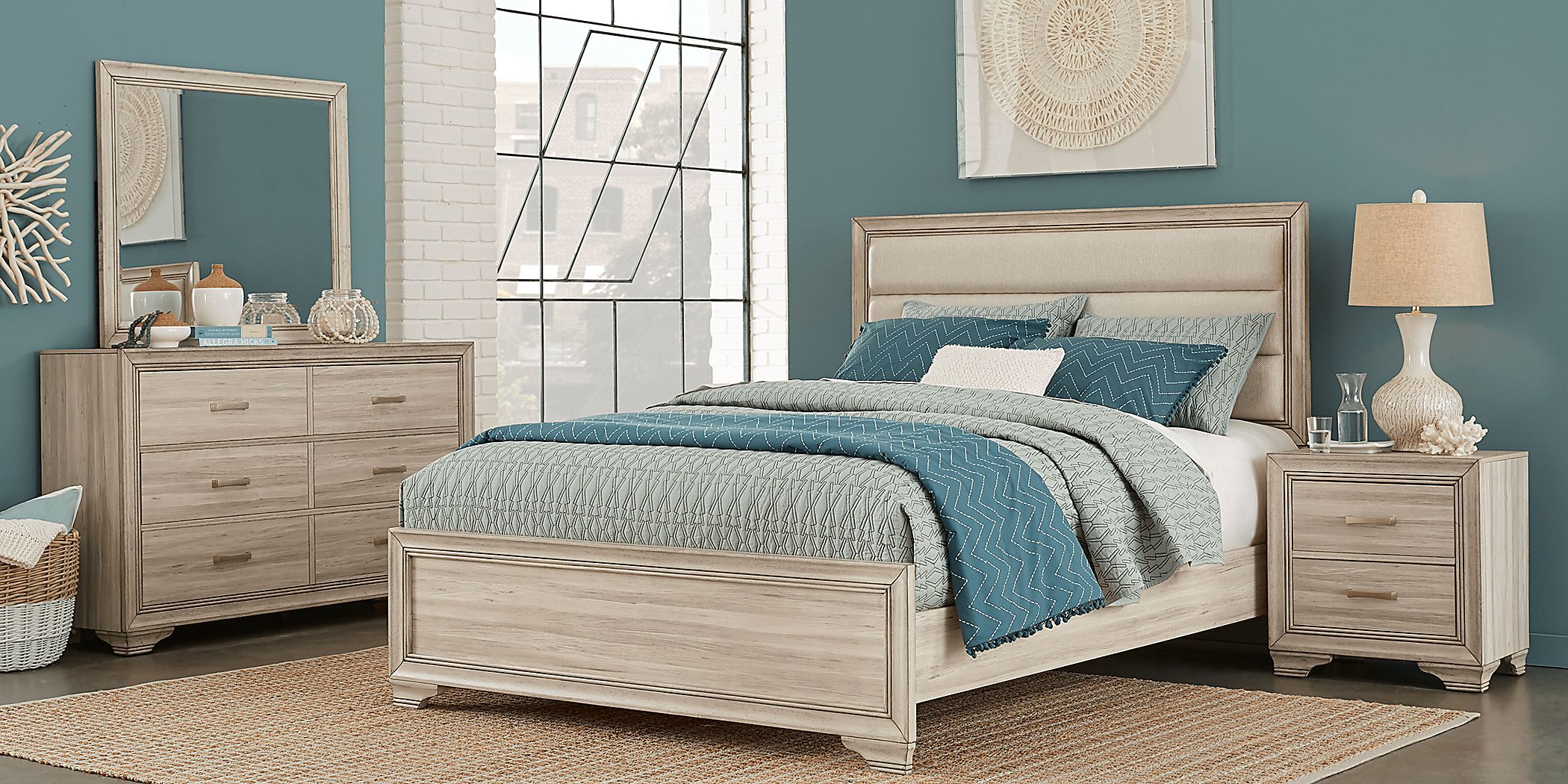 Marlow Natural 7 Pc Queen Panel Bedroom