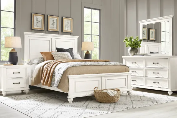 Ridgefield White 7 Pc Queen Panel Bedroom