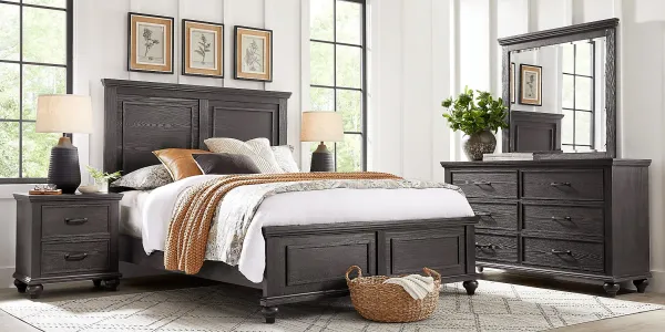 Ridgefield Ebony 7 Pc Queen Panel Bedroom