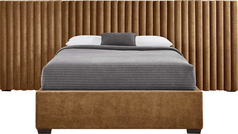 Belvedere Cognac 4 Pc Queen Upholstered Wall Bed