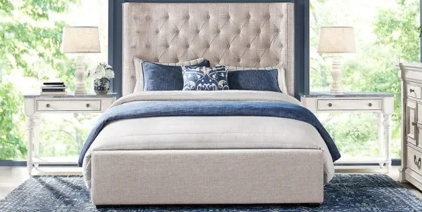Harlow Hill Taupe 5 Pc Queen Upholstered Bedroom
