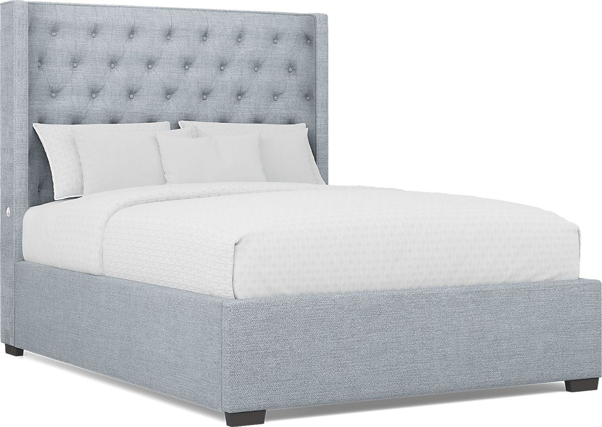 Harlow Hill Seafoam 5 Pc Queen Upholstered Bedroom