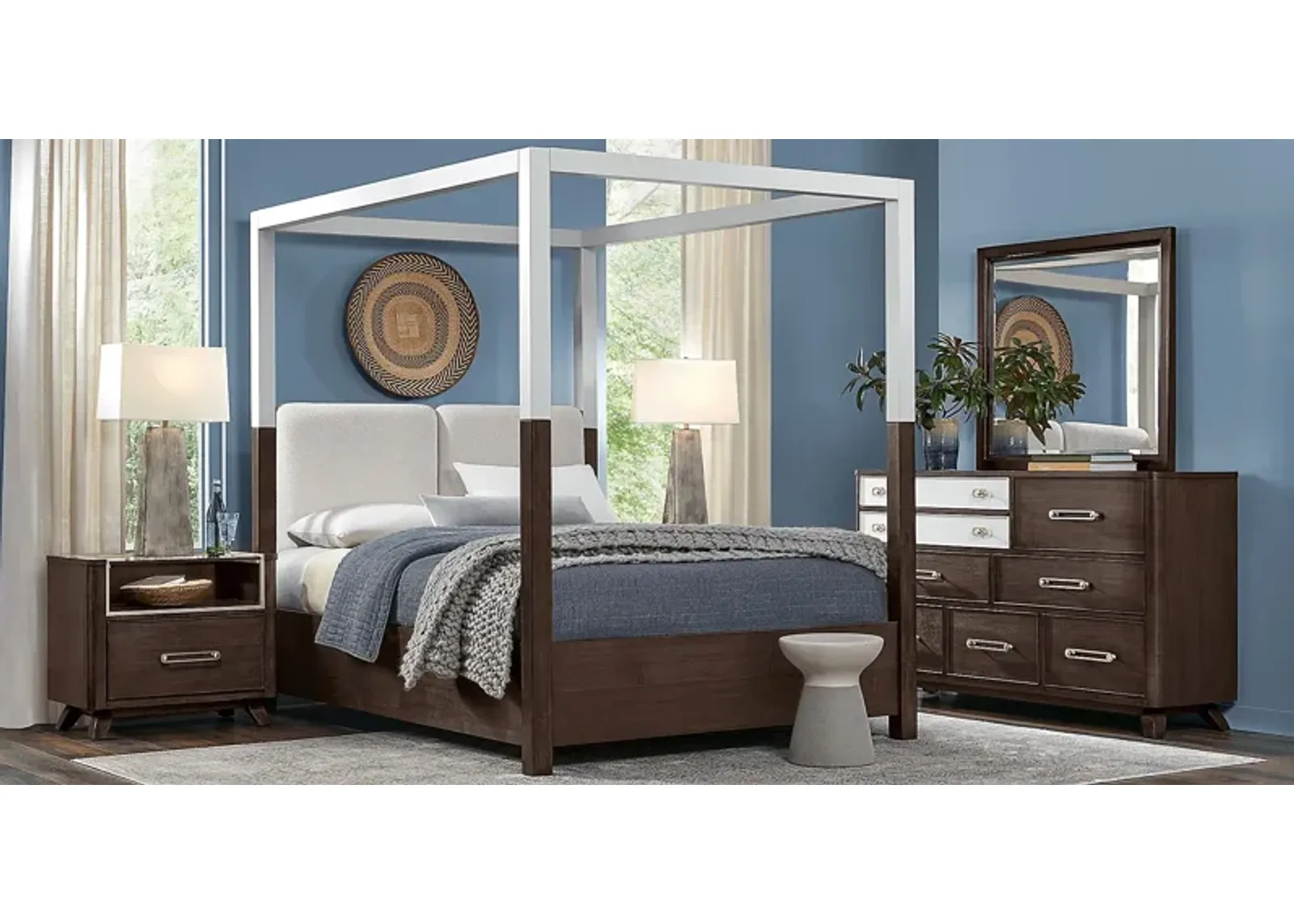 Prospect Heights Dark Brown 7 Pc Queen Canopy Bedroom