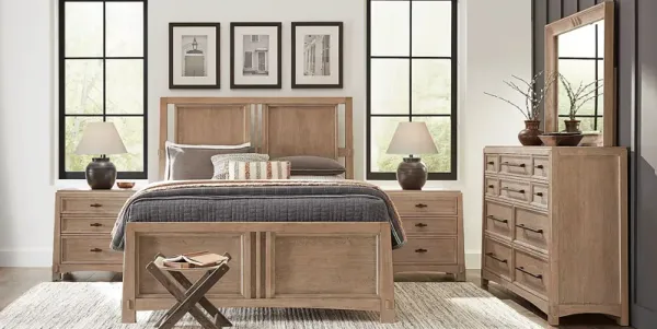 Keaton Taupe 7 Pc Queen Panel Bedroom