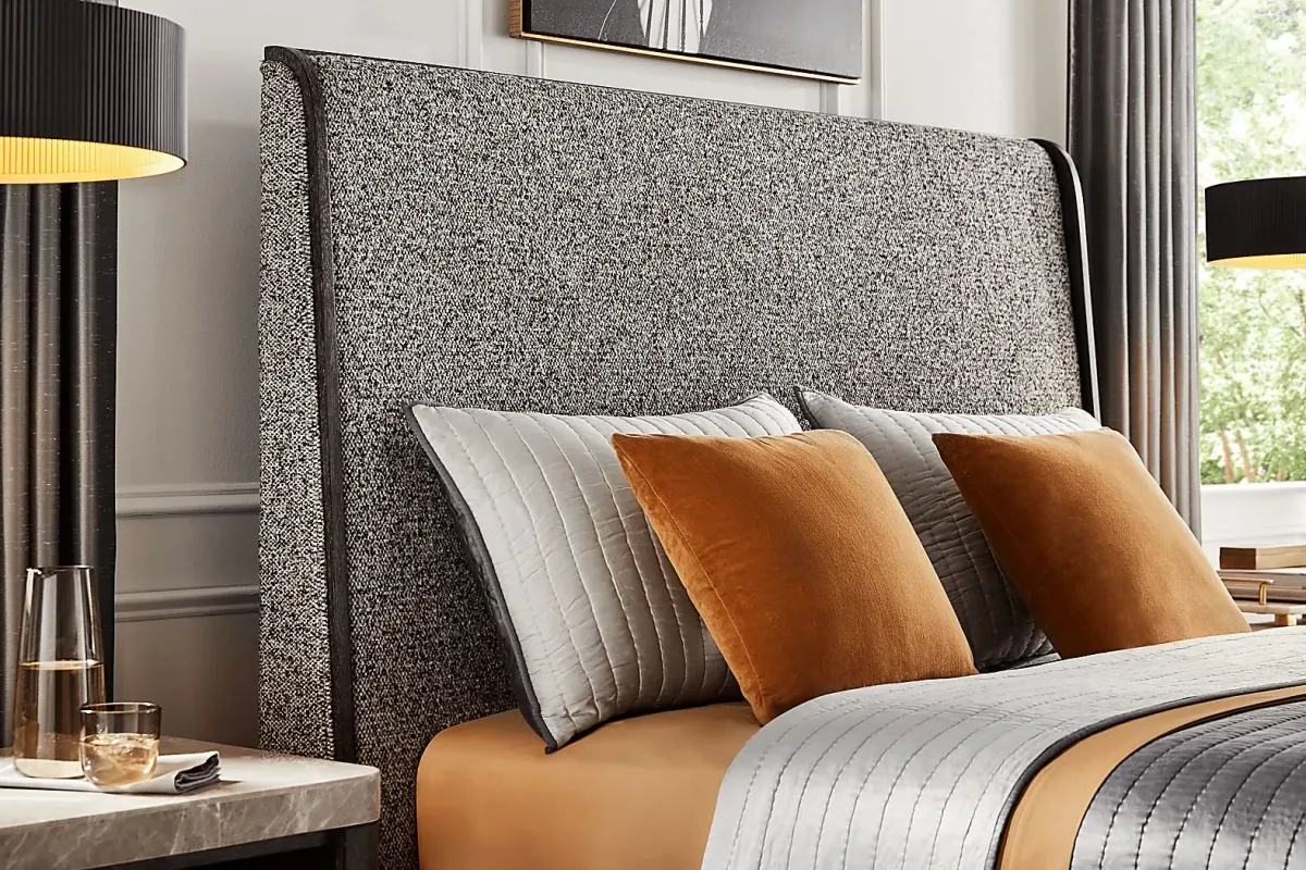 Preston Heights Gray 7 Pc Queen Upholstered Bedroom