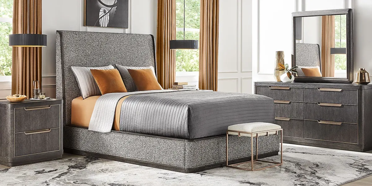 Preston Heights Gray 7 Pc Queen Upholstered Bedroom