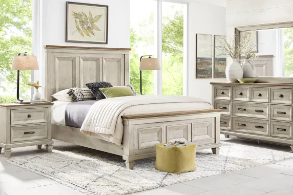 Bridgewood Cream 7 Pc Queen Panel Bedroom