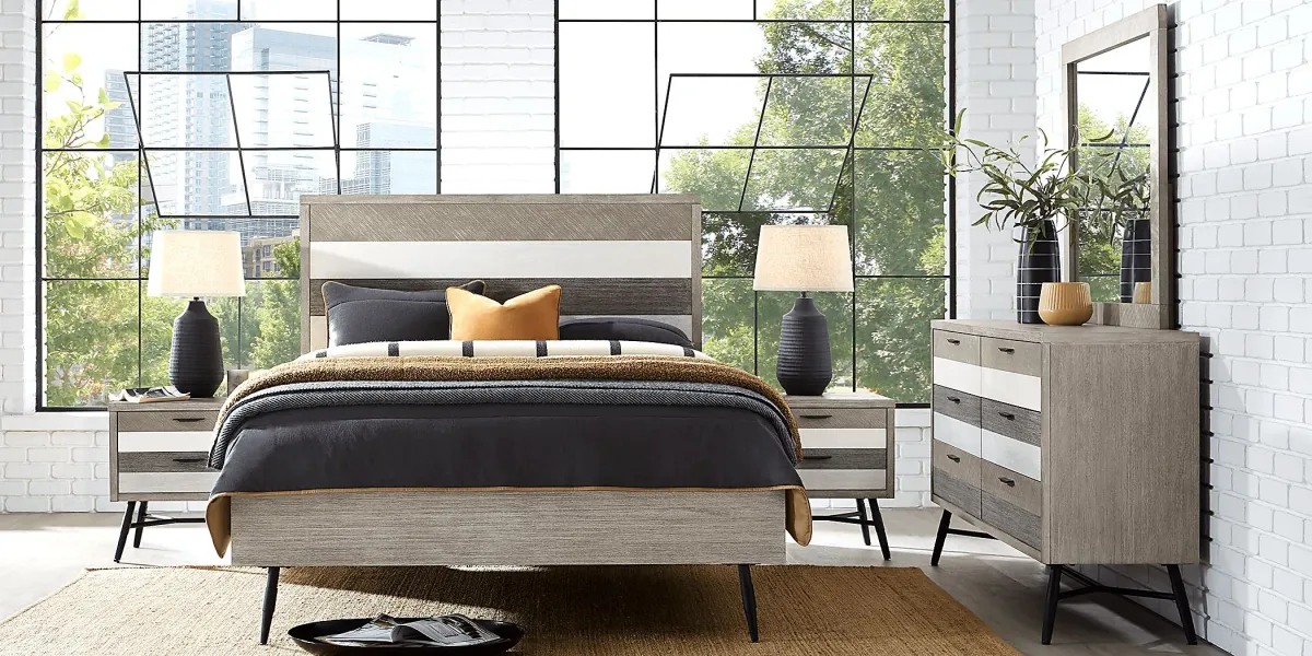 Midtown Loft Gray 7 Pc Queen Panel Bedroom