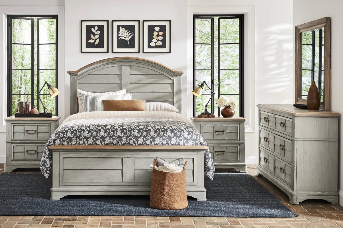 Edisto Bay Gray 7 Pc Queen Panel Bedroom