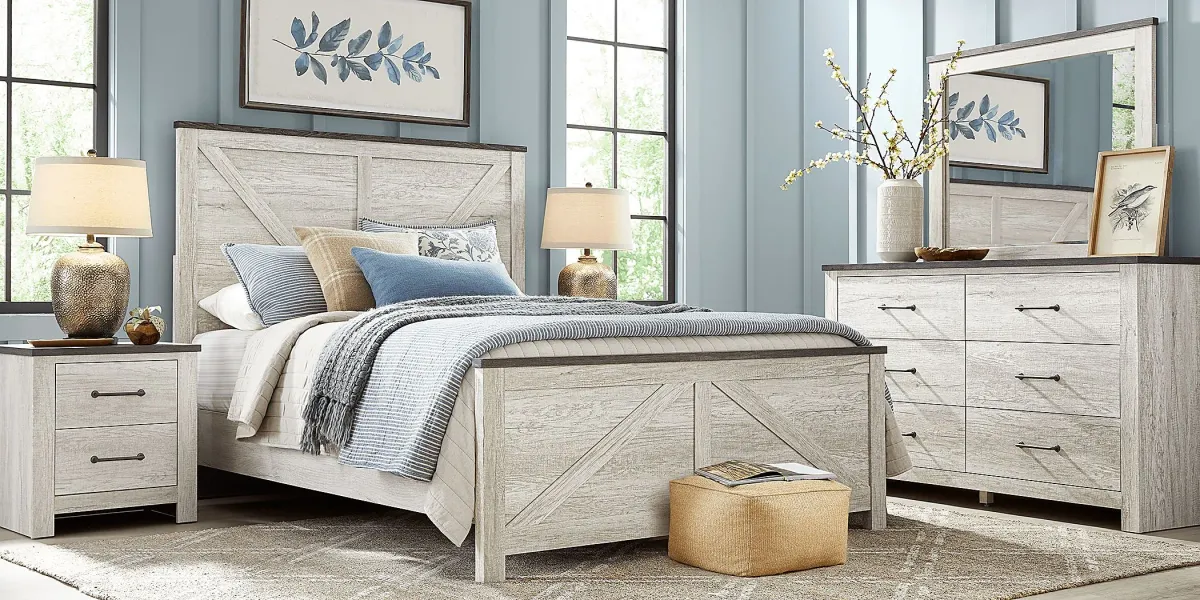 Abilene White 7 Pc Queen Panel Bedroom