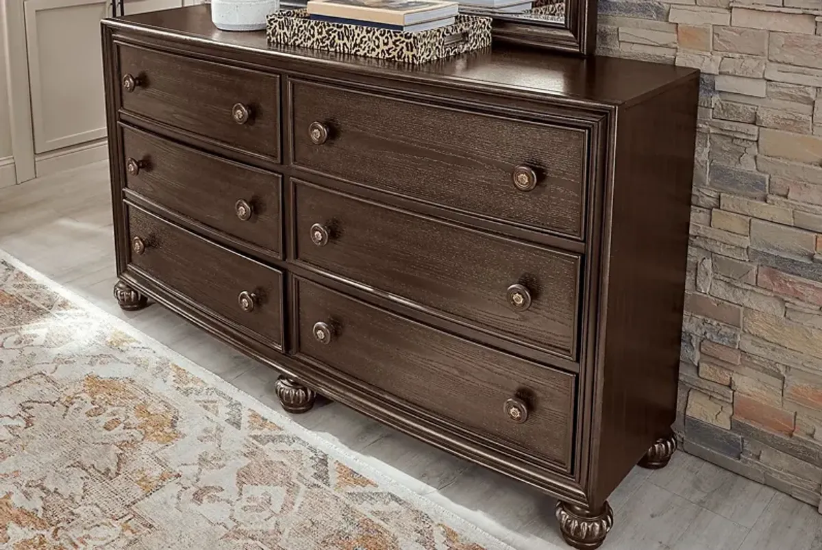 Augustine Brown 7 Pc Queen Arched Panel Bedroom